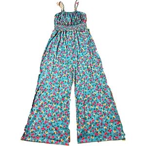 Vibe Sportswear Women’s Jumpsuit Size M Floral Elastic Waist 💕